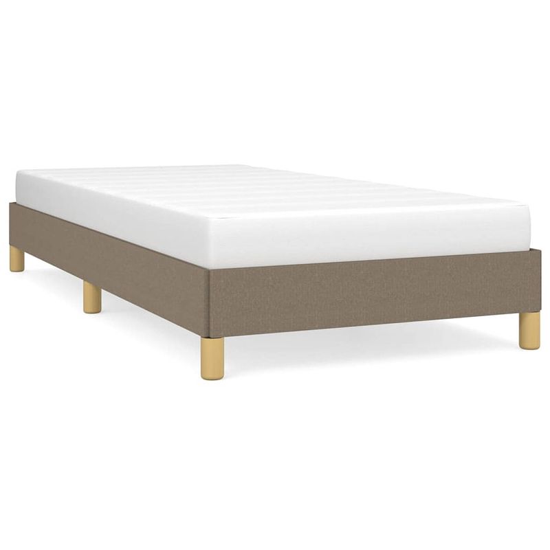 Foto van The living store bedframe - duurzaam - bedframes - afmeting- 193 x 93 x 25 cm - ken- kleur- taupe