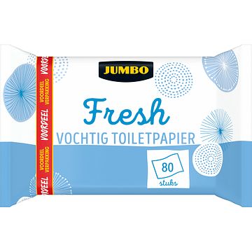 Foto van Jumbo vochtig toiletpapier fresh voordeelverpakking 80 stuks