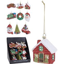 Foto van 3 stuks! hangdeco kerstfiguur 9 cm 9 assorti