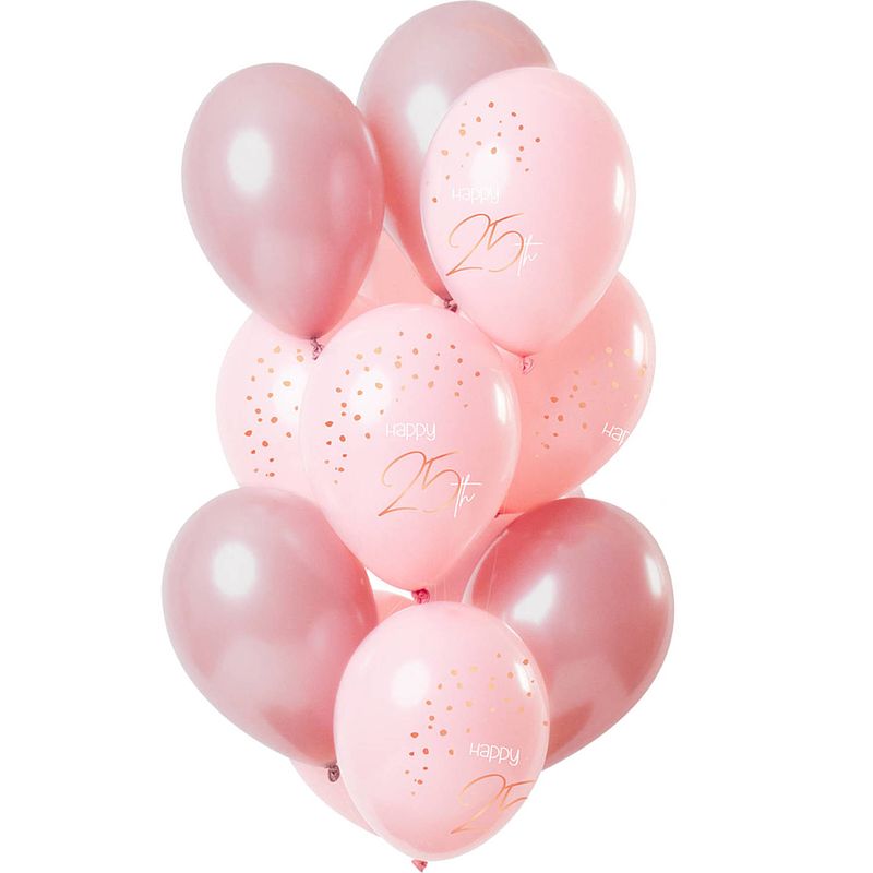 Foto van Folat ballonnen elegant lush blush 25 jaar 30 cm roze 12 stuks