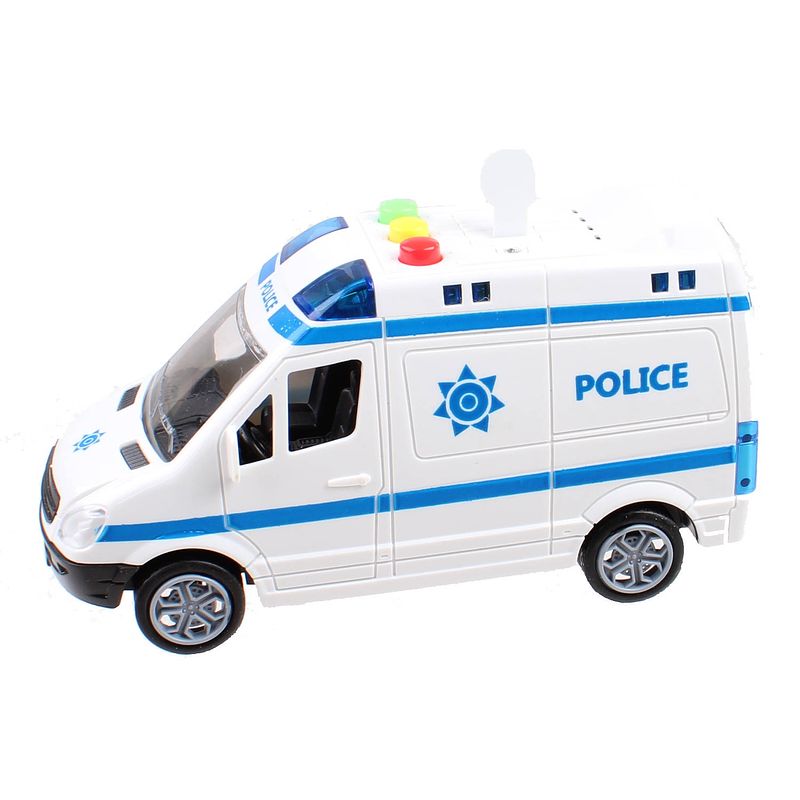 Foto van Jonotoys city intertial politiewagen 14 cm wit/blauw