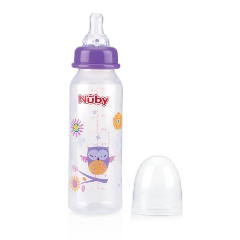 Foto van Paarse nuby baby drinkfles 240 ml - voedingsflessen babies