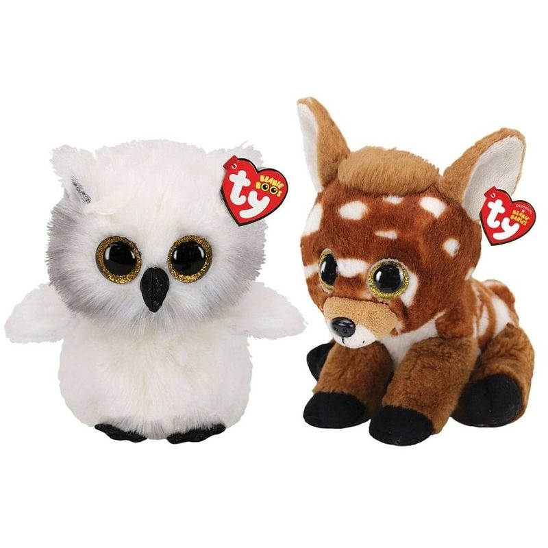 Foto van Ty - knuffel - beanie buddy - austin owl & buckley deer