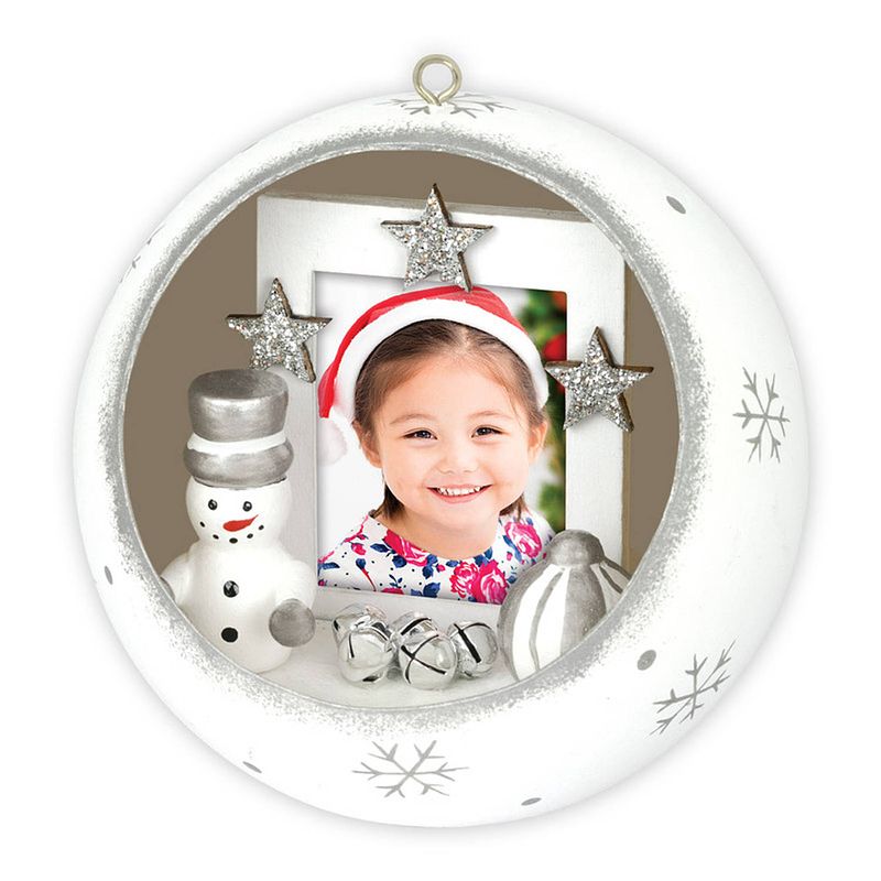 Foto van Haes deco - foto kerstbal xl voor pasfoto 3,5 x 4,5 cm - rond 10 cm - ls446hs