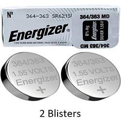 Foto van 2 stuks (2 blisters a 1 stuk) energizer 363/364 zilver-oxide batterij knoopcel (s) 1,55 v