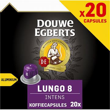 Foto van 2 voor € 8,00 | douwe egberts lungo intens koffiecups voordeelpak 20 stuks aanbieding bij jumbo