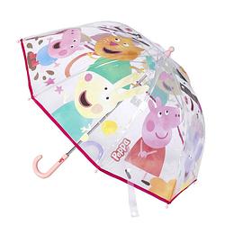 Foto van Disney peppa pig paraplu - transparant/roze - d71 cm - voor kinderen - paraplu'ss