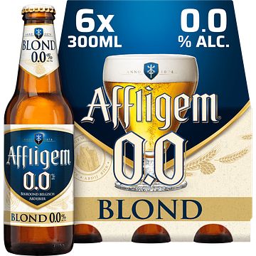 Foto van Affligem blond 0.0 bier fles 6 x 30cl bij jumbo