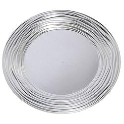Foto van Ronde diner onderborden/kaarsenbord/plateau glimmend zilver van 33 cm - kaarsenplateaus
