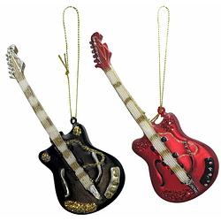 Foto van Iko kersthangers muziekinstrumenten - gitaar - 2x st - glas - kersthangers