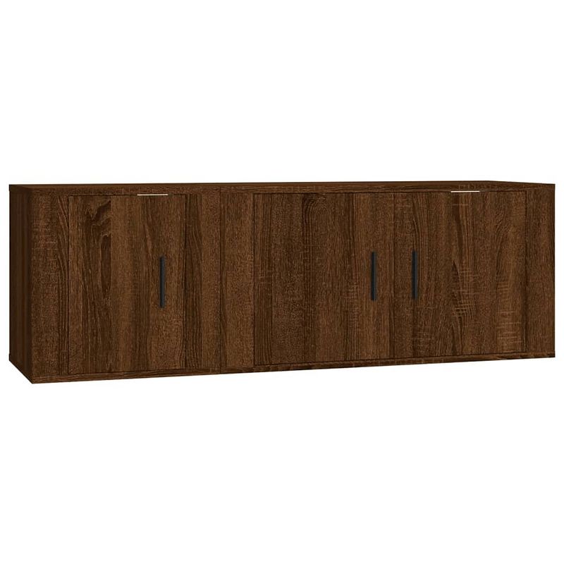 Foto van The living store televisiekastenset bruineiken - tv-meubel 80x34.5x40cm - tv-meubel 40x34.5x40cm