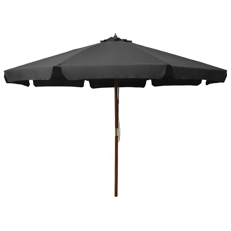 Foto van Vidaxl parasol met houten paal 330 cm antraciet