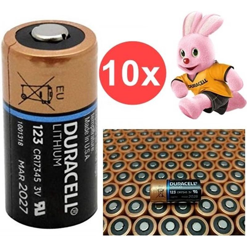 Foto van Duracell cr123a lithium batterij - 10 stuks