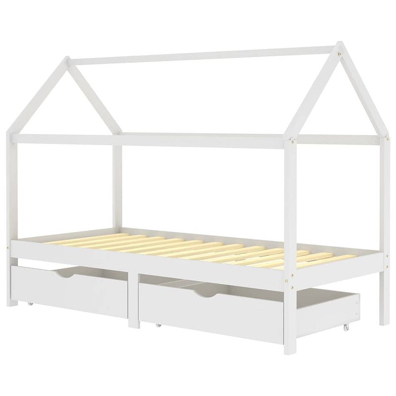 Foto van Infiori kinderbedframe met lades massief grenenhout 90x200 cm wit