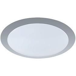 Foto van Led plafondlamp - plafondverlichting - trion ginzon - 12w - warm wit 3000k - dimbaar - rond - mat titaan - aluminium