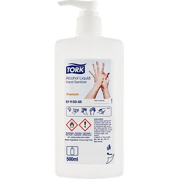 Foto van Tork alcohol liquid hand sanitizer premium 500ml bij jumbo