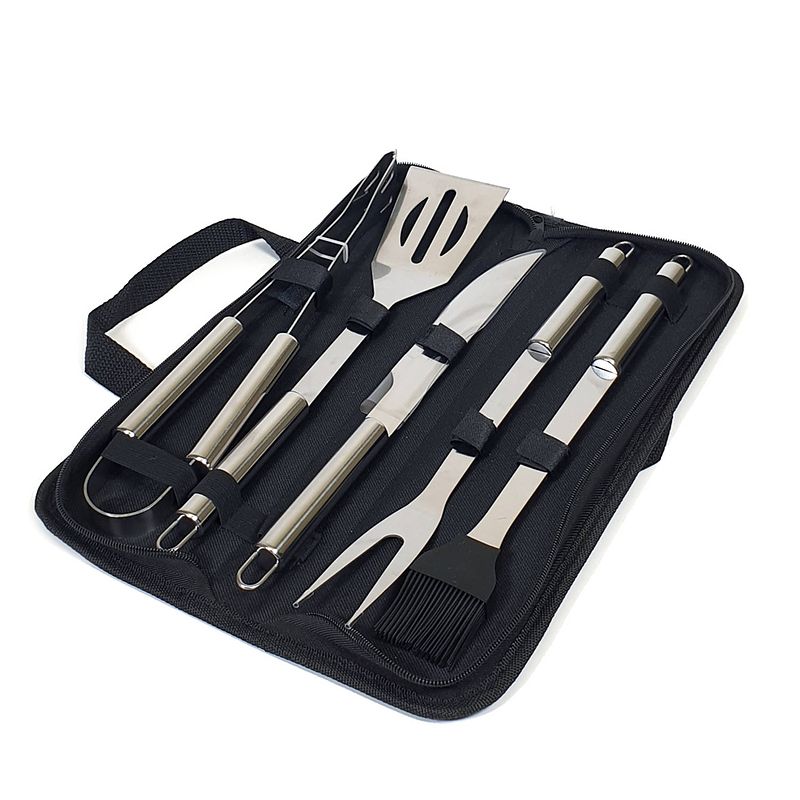 Foto van Krumble bbq set 5-delig in opbergtas rvs