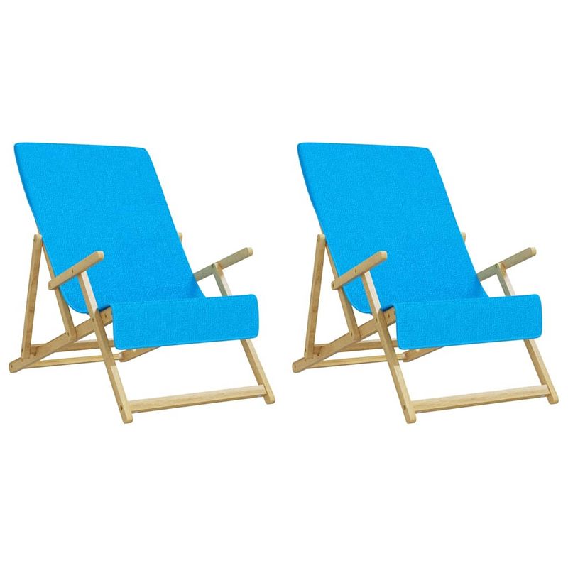 Foto van Vidaxl strandhanddoeken 2 st 400 g/m² 60x135 cm stof turquoise
