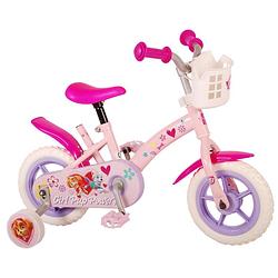 Foto van Paw patrol kinderfiets - meisjes - 10 inch - roze - doortrapper - incl. mandje