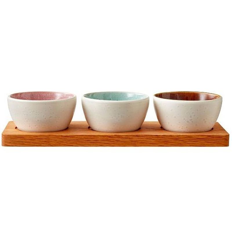 Foto van Bitz dipschaaltjes set gastro creme/multi 32 x 11 cm - 3-delig