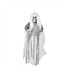Foto van Halloween horror hangdecoratie spook/geest pop wit 80 cm - halloween poppen