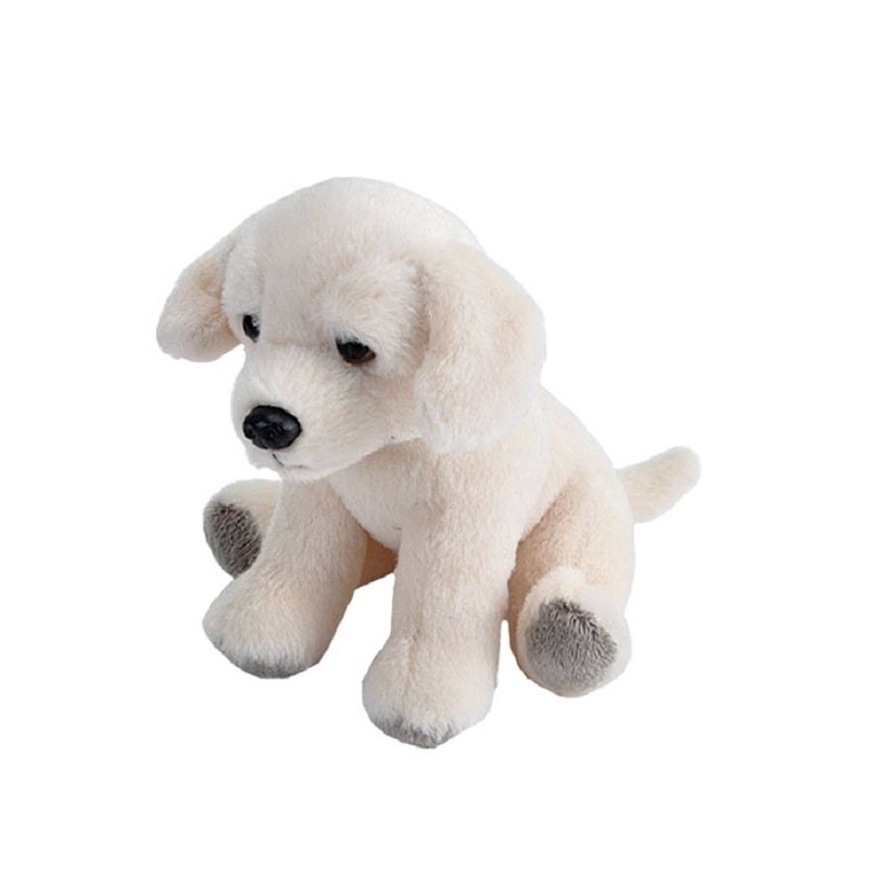 Foto van Pluche knuffel blonde labrador hond van 13 cm - knuffel huisdieren