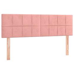 Foto van Vidaxl hoofdborden 2 st 72x5x78/88 cm fluweel roze