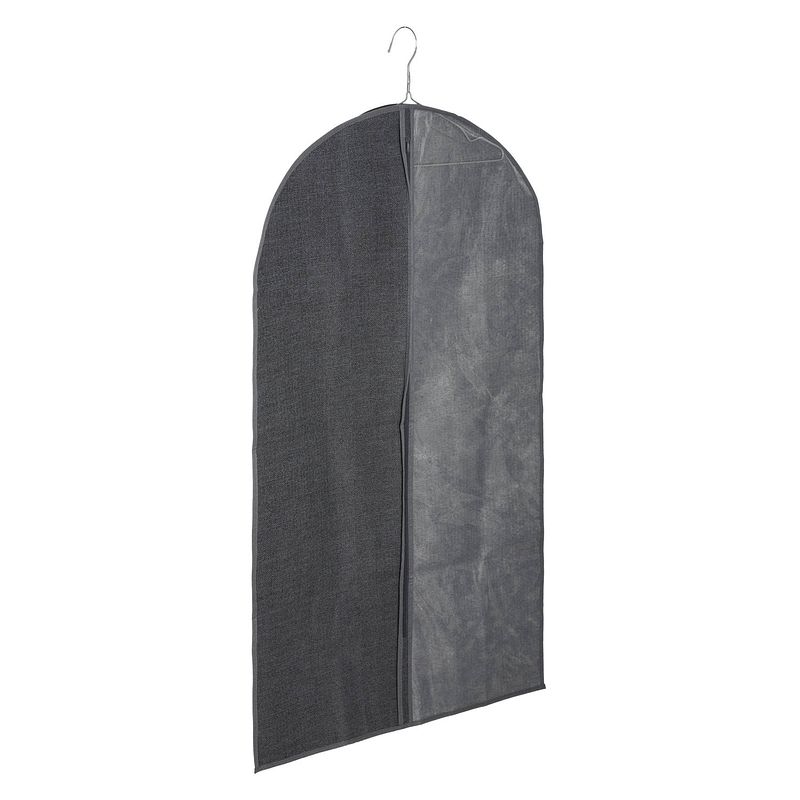 Foto van Kleding/beschermhoes linnen grijs 100 cm inclusief kledinghangers - kledinghoezen