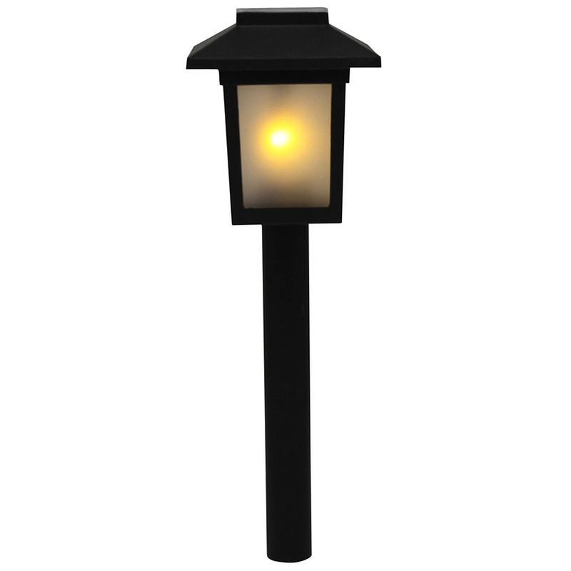 Foto van Tuinlamp solar fakkel / tuinverlichting met vlam effect 34,5 cm - prikspotjes