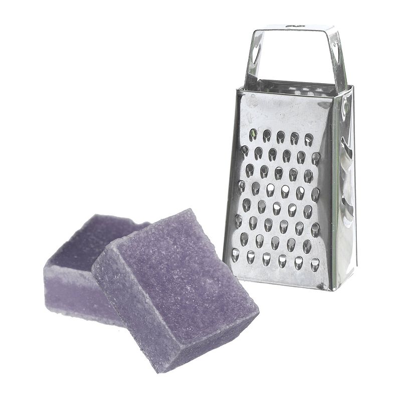 Foto van Ideas4seasons amberblokjes/geurblokjes cadeauset - lavendel geur - inclusief mini rasp - amberblokjes