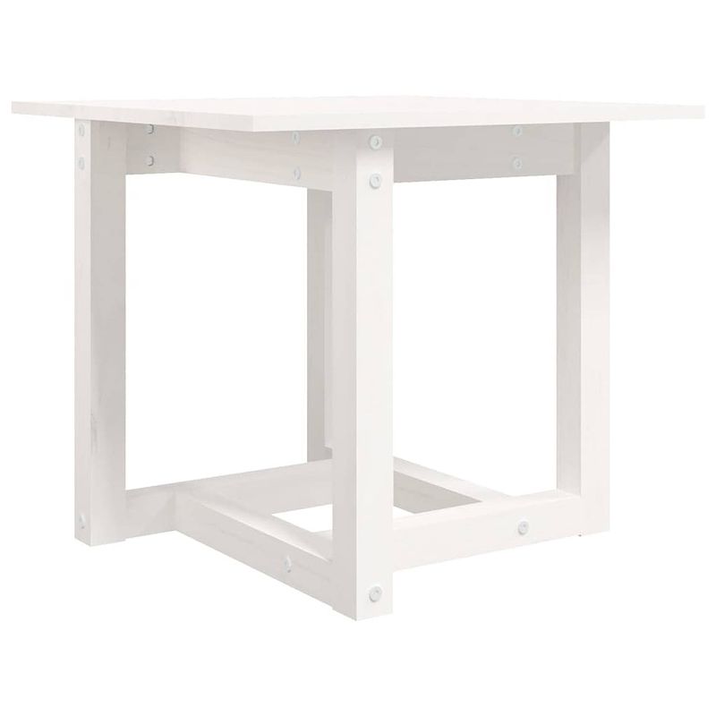 Foto van The living store salontafel massief grenenhout - bijzettafel - 50 x 50 x 45 cm - wit