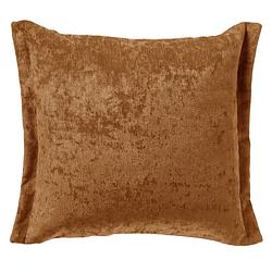 Foto van Dutch decor - lewis - sierkussen velours 45x45 cm tobacco brown - bruin