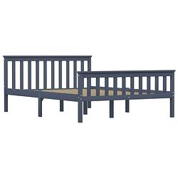 Foto van The living store bed frame - massief grenenhout - 208x148x82 cm - grijs