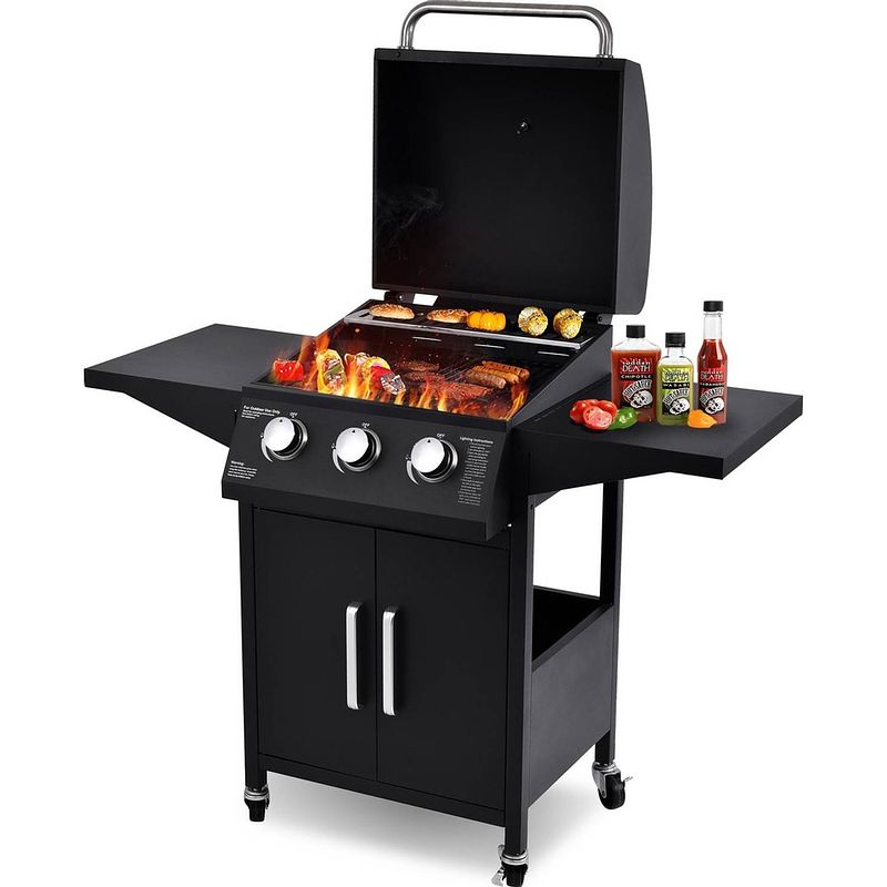 Foto van Maxxgarden gas barbecue - 3 branders - incl. gratis bbq set