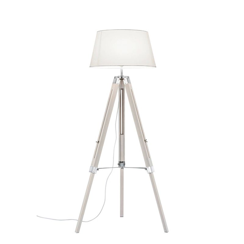 Foto van Moderne vloerlamp tripod - aluminium - wit
