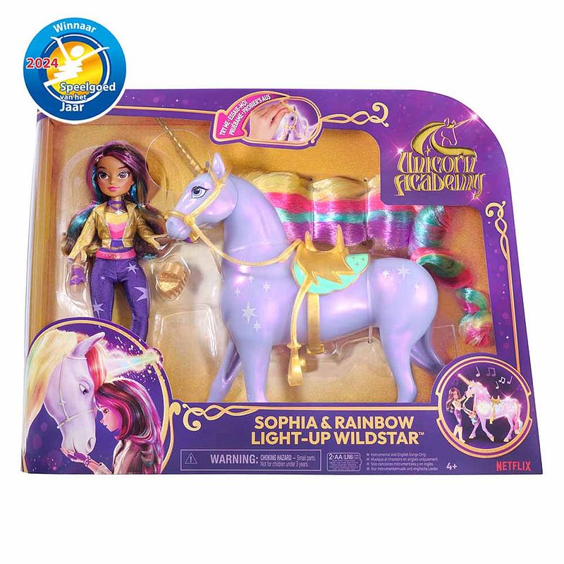 Foto van Unicorn academy sophia & rainbow light-up wildstar speelset met licht en geluid