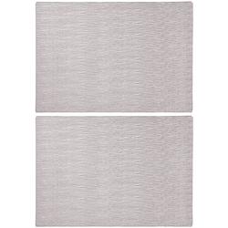 Foto van Rechthoekige placemats zilver 43 x 30 cm leder look - placemats