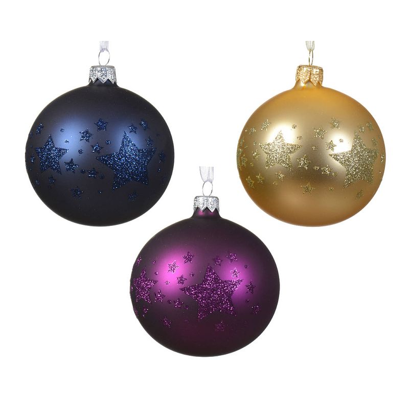 Foto van Decoris - kerstbal glas d8 cm a3 ccviii kerst