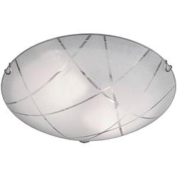 Foto van Led plafondlamp - plafondverlichting - trion sandra - e27 fitting - 2-lichts - rond - mat wit - glas