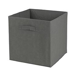 Foto van Urban living opbergmand/kastmand square box - karton/kunststof - 29 liter - donker grijs - 31 x 31 x 31 cm - opbergmande