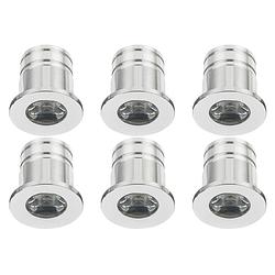 Foto van Led veranda spot verlichting 6 pack - 3w - natuurlijk wit 4000k - inbouw - dimbaar - rond - mat zilver - aluminium -