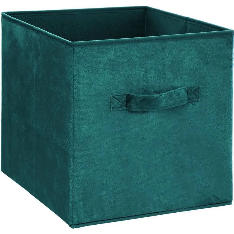 Foto van Opbergmand/kastmand 29 liter petrol groen polyester 31 x 31 x 31 cm - opbergmanden