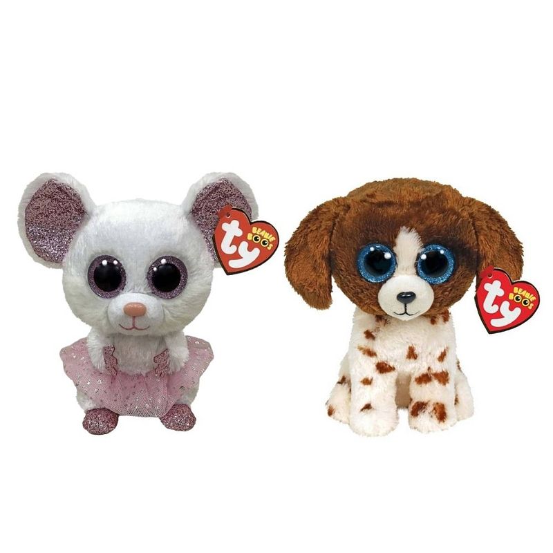 Foto van Ty - knuffel - beanie boo'ss - nina mouse & muddles dog