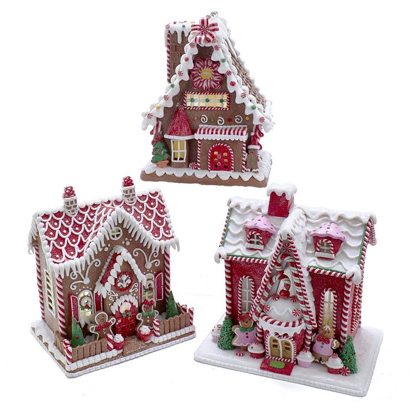 Foto van Gingerbread house with led light battery operated 9-10 inch