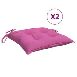 Foto van Vidaxl stoelkussens 2 st 50x50x7 cm oxford stof roze