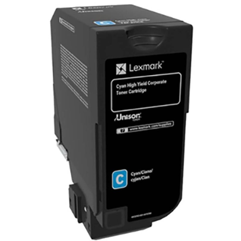 Foto van Lexmark toner 74c2hce 74c2hce origineel cyaan 12000 bladzijden