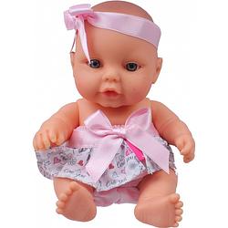 Foto van Berjuan babypop 22 cm meisjes vinyl/textiel roze/wit