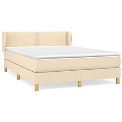 Foto van The living store boxspringbed - pocketvering - middelharde ondersteuning - 140x190 cm - crème