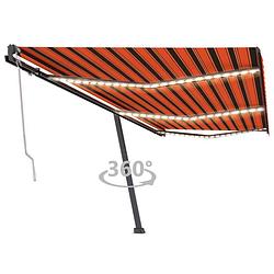 Foto van Vidaxl luifel automatisch met led windsensor 600x300 cm oranje bruin