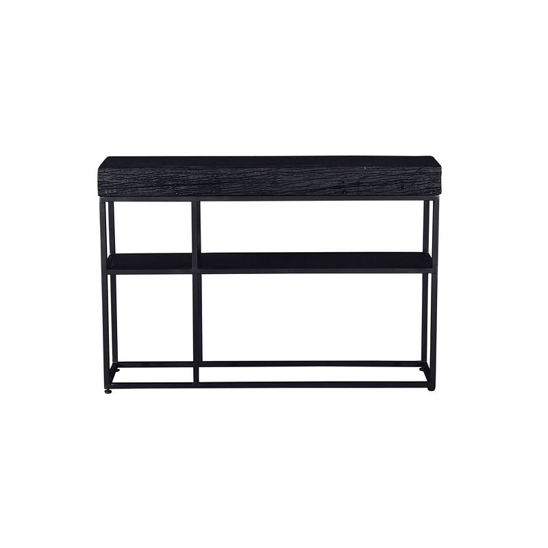 Foto van Giga meubel sidetable zwart hout - 120x30x80cm - ijzer - pure black